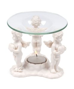 pajoma Engel Duftlampe Herzensengel aus Kunstharz und Glas, L 11,8 x B 11,8 x H 10,5 cm