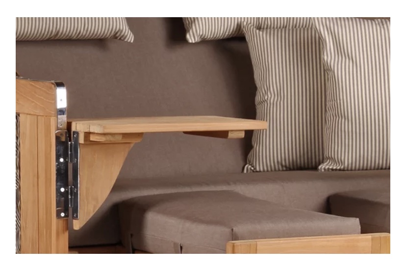 Strandkorb Düne Grande Bullauge Teak PE Grey Dessin 534 – Bild 4