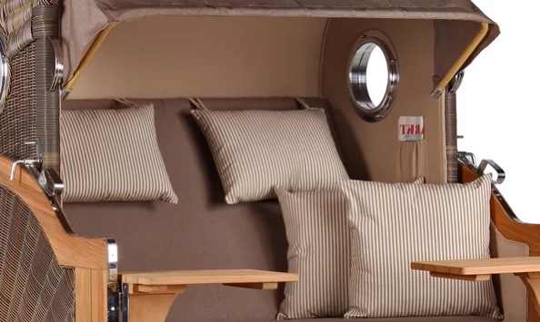 Strandkorb Düne Grande Bullauge Teak PE Grey Dessin 534 – Bild 2